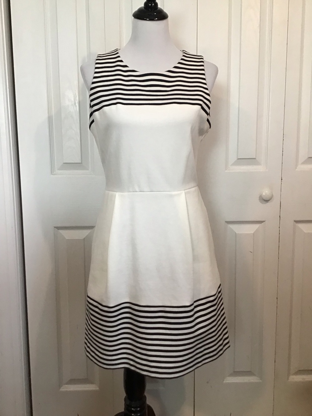 Madewell Verse Fit Flare Striped Dress M